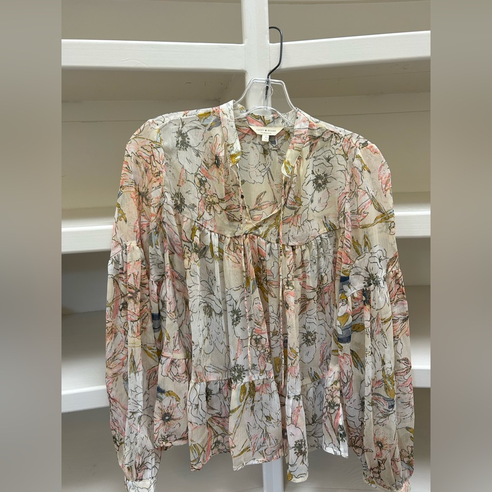 Lucky Brand sheer floral top